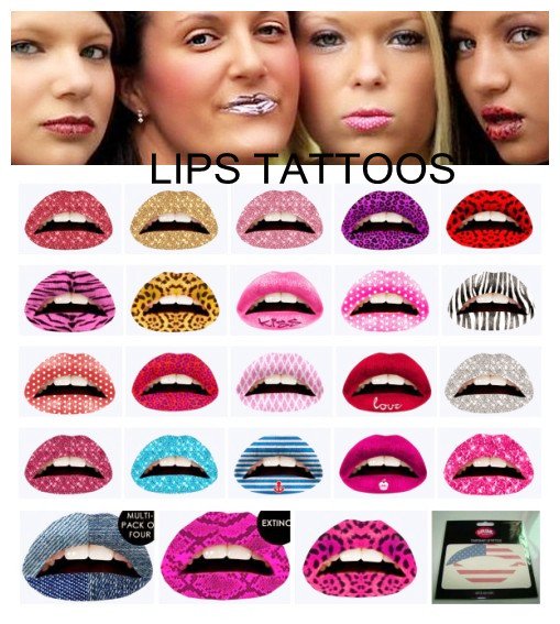 LATEST TEMPORARY LIP TATTOO STICKER LIPS TATTOOS MULTI STLES FOR SELECTION