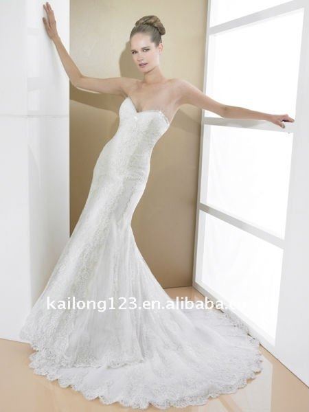 New arrival Sweetheart Fit and flare Beading Lace Wedding dress