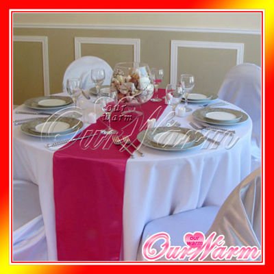Free Shipping New Fuchsia Hot Pink Satin Table Runners 12x108 Wedding 