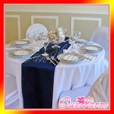 Free Shipping New Navy Blue Satin Table Runners 12x108 Wedding Party Decor