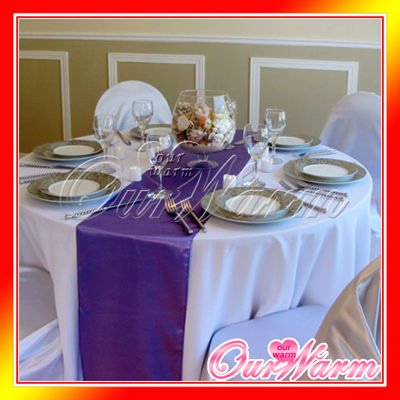 Free Shipping New Purple Violet Satin Table Runners 12x108 Wedding Party