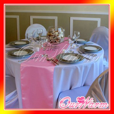 Pieces Party 12 runner Table Wedding Runner  Shipping 20 X108 pink Free Pink table Satin wedding