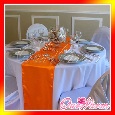 Free Shipping New Orange Satin Table Runner 12x108 Wedding Party Decor 