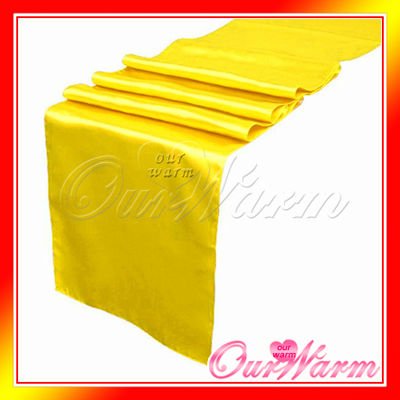 Free Shipping New Yellow Satin Table Runners 12x108 Wedding Party Decor 