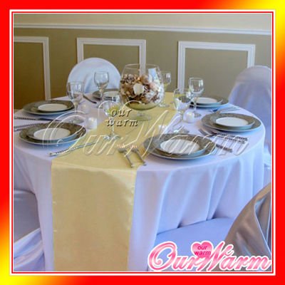 Free Shipping New Light Gold Champagne Satin Table Runners 12x108 Wedding 