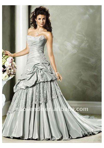 silver casual wedding dresses