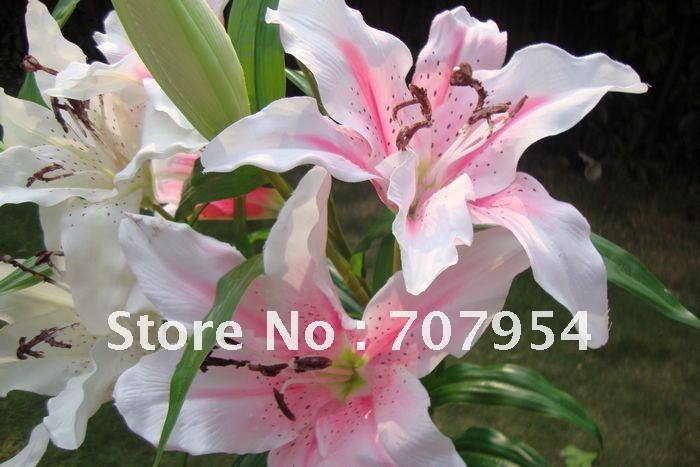 5stems lot Free Shipping Artificial Flower Lily Wedding Party Decoration
