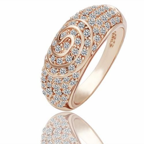 rose gold plated rings new fashion jewelry design crystal jewellery ...