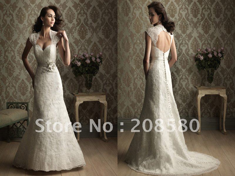 wedding dress backless with sleeves