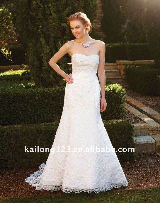  Slim Aline Sweetheart Ruched Sequined Beaded Lace Taffeta Bridal gown