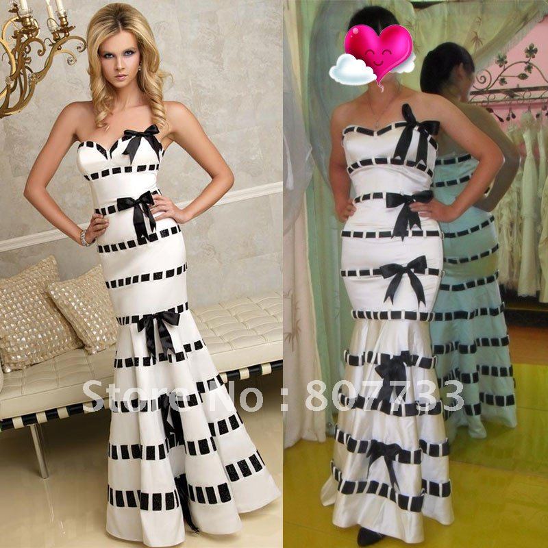Plus Size Black And White Evening Gowns