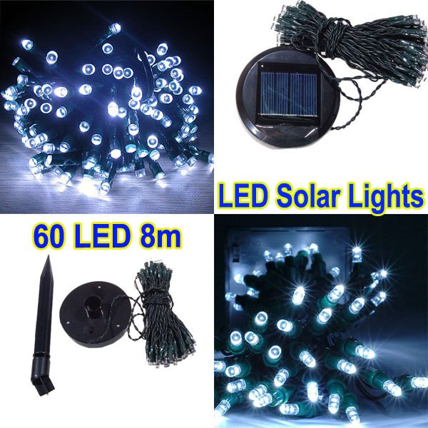60 LED 8m Solar String Lights for Party Christmas Festival Decoration Lights