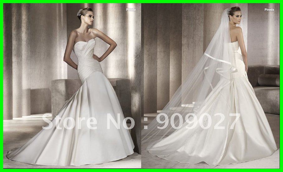 ... Chapel Train Ruched Designer Wedding Dresses Dress Bridal Gowns Pireo