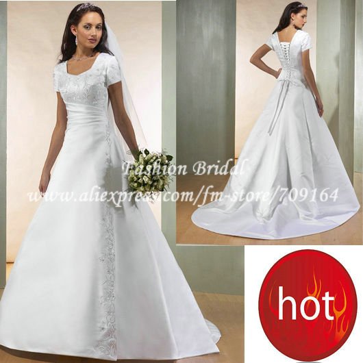 Hot Sale Aline Cap Sleeve Backless Lace Designer Wedding Dress BM310