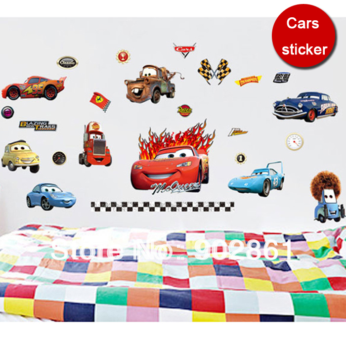 Wall  Stickers on 50x70cm Pixar Cars Wall Stickers Kids Nursery Room Art Decal Decor Jpg