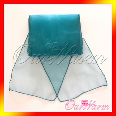 Free Shipping New Teal Blue 7x108 Organza Chair Sash Bow Wedding Party 