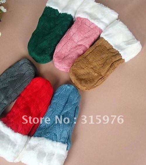 free shipping hot Weaving gloves doublelayer glove with velvet thick 
