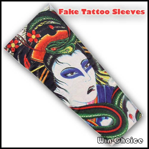 Wholesale New Style 200pcs lot Temporary Tattoo Sleeves fake with tattoo