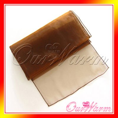 Free Shipping Brand New Brown Chocolate 12x108 Organza Table Runner 