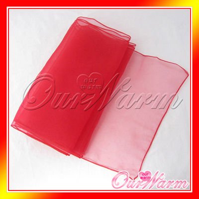 Free Shipping Brand New Red 12x108 Organza Table Runner Wedding Party