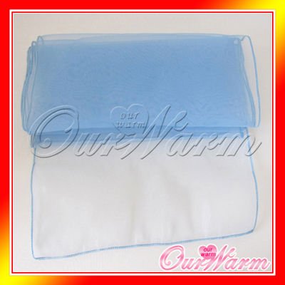 Free Shipping 5 Pieces Periwinkle Light Blue 12x108 Organza Table Runner 