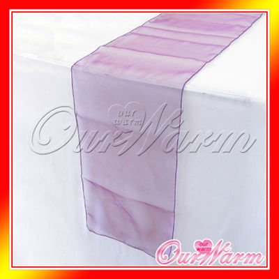 Free Shipping 10 Pieces Purple Violet Aubergine 12x108 Organza Table 