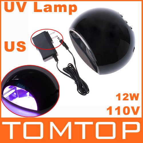 Mini 12W 110V UV Gel Nail Art Curing Drying Lamp Light Polish Dryer Black(US