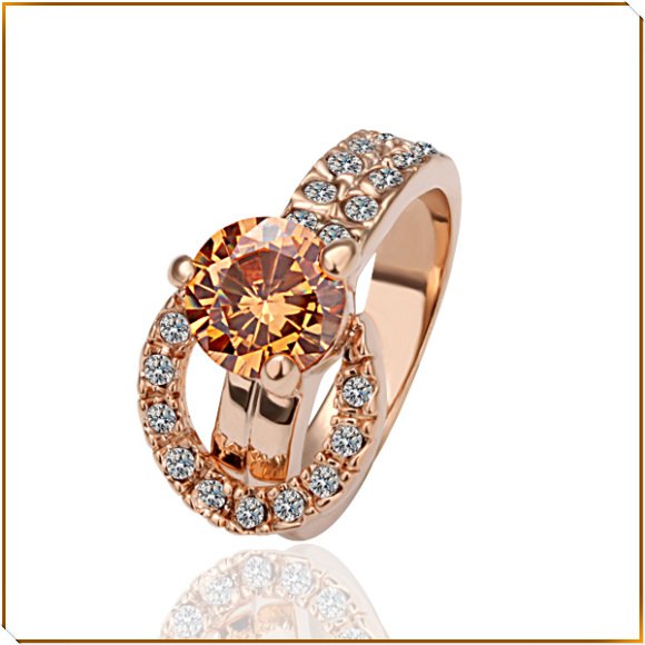 KR002 factory price 18k gold plated crystal wedding ring design jewelry gift