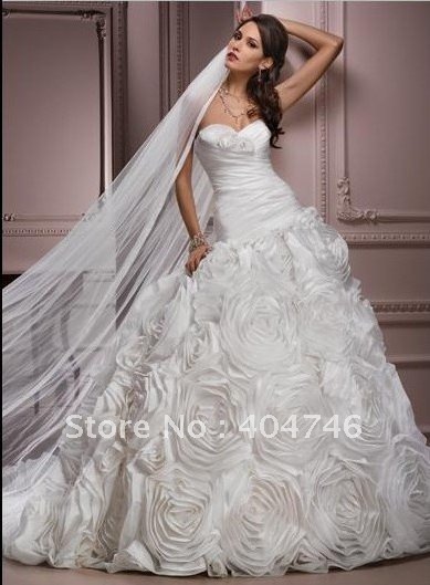  Bodice Ball Gown Skirt with Floral Swirl Accents New Wedding Dress