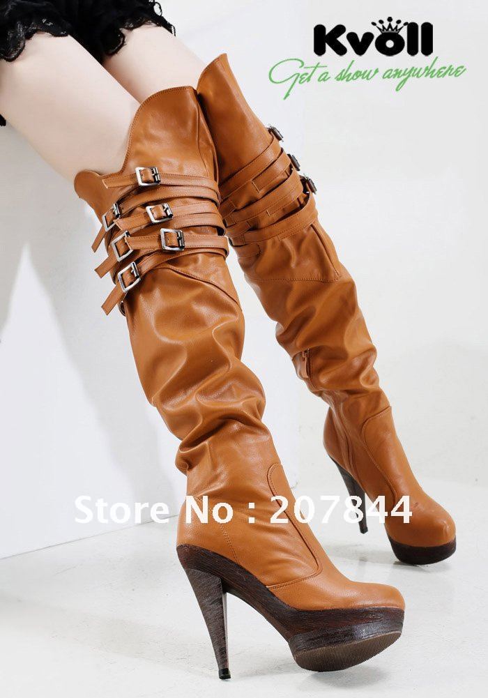 2011 New Brand Fashion Snow Knee Boots for Women with High Heel for Wedding 