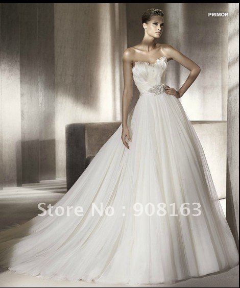 Free Shipping 2012 Style Discount Empire Strapless Elegant Tulle over 
