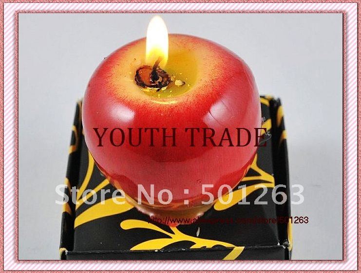 free shipping by EMSChristmas gift Red apple candleart Candle in Box 