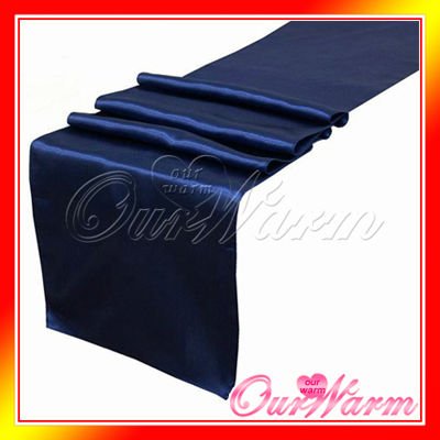 Free Shipping Brand New Navy Blue 12x108 Satin Table Runners Wedding Party