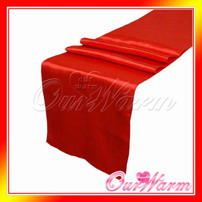 Free Shipping Brand New Red 12x108 Satin Table Runners Wedding Party 