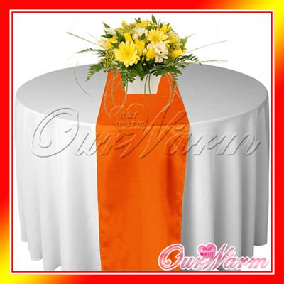 Free Shipping 5 Pieces Brand New Orange 12x108 Satin Table Runners Wedding