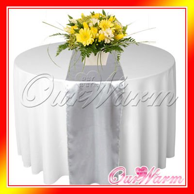Free Shipping 5 Pieces Brand New Dark Silver 12x108 Satin Table Runners