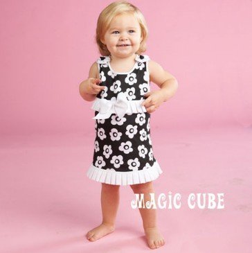 Black  White Prom Dress on Black And White Baby Girl Kid Pleated Ruffle Shift Dress Party Dress