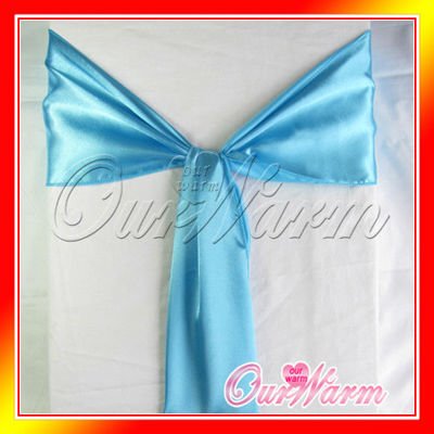 Free Shipping 25 Pieces New Aqua Blue Turquoise 6x108 Satin Chair Cover