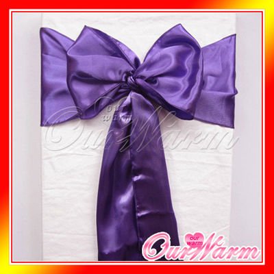 Wedding Party Sashes on Satin Chair Cover Sash Wedding Party Supply Adornment Many Colors Sale