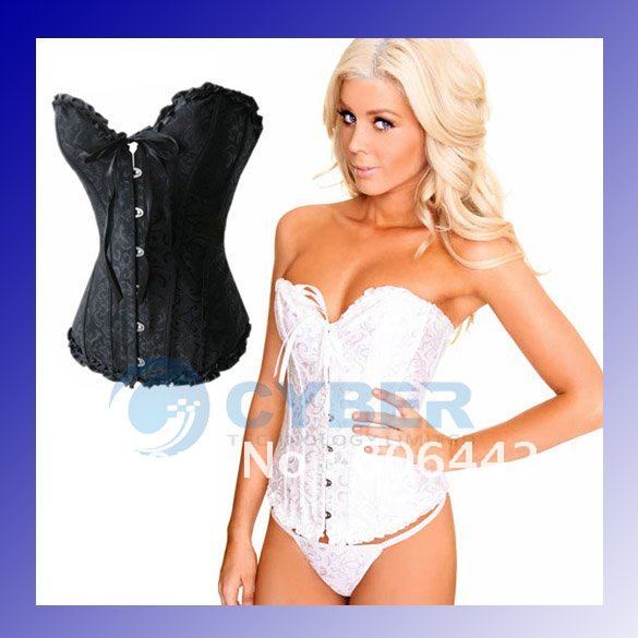 New Sexy White Black Wedding Corset Tops Lace up Lingerie women 39s underwear