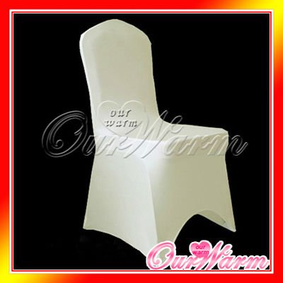 Free Shipping New Ivory Beige Cream Pearl Spandex Chair Cover Lycra 