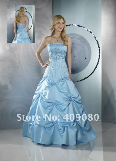 Wedding Dress  on Light Blue Deep V Hang On My Wedding Dress  Performance Gown