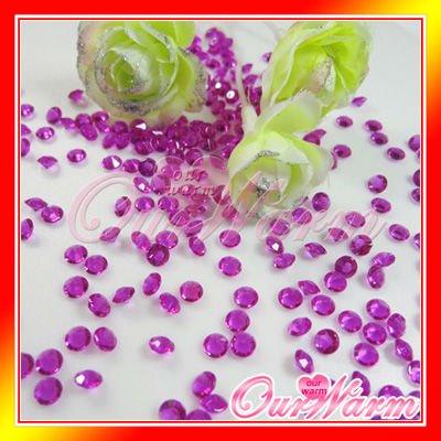  Fuschia Diamond Confetti 45mm 1 3CT Wedding Party Table Decorations 