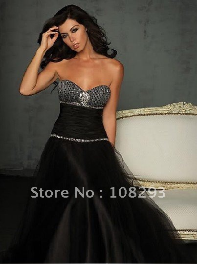 Sell one like this blace bling Bridal Evening Gown Prom dress free shipping
