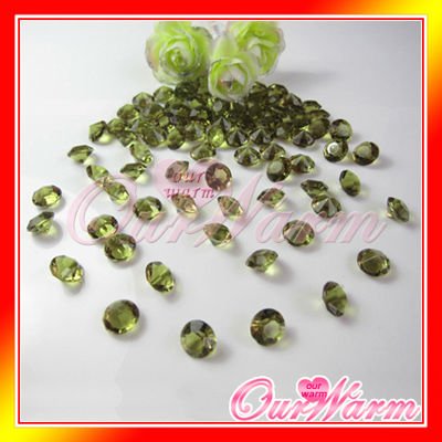 Free Shipping 500 Sage Army Green Diamond Confetti 100mm 4 Carat Wedding 