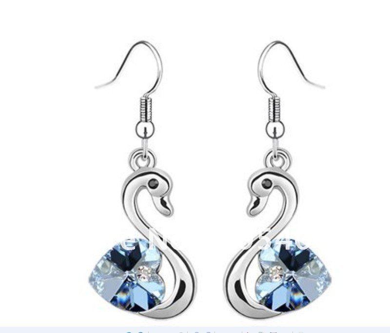  - Free-shipping-Austria-Crystal-Little-Swan-Crystal-Earrings-Swarovski-Element-earrings-wholesales-crystal-earrings-crystal-sets