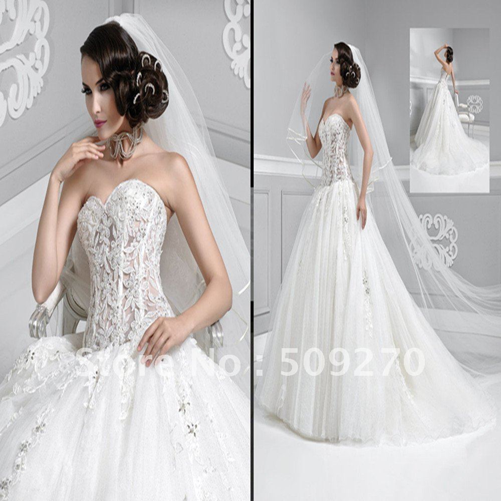 sweetheart corset wedding dresses
