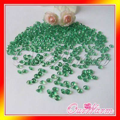 Free Shipping 1000 New Emerald Dark Deep Green Diamond Confetti 65mm 1 