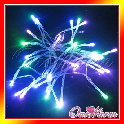 Free Shipping Blue Green Purple 3 Colors Combine 3M 30 LED Battery 
