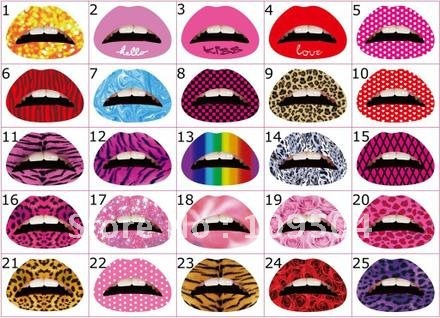 Wholesale 2011 Latest Favor Hot PARTY TREND Temporary Lips Tattoos Various 